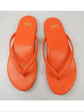 Beek Sunbeam Thong Sandals Size 6 Orange Leather Flip Flop Flats NEW